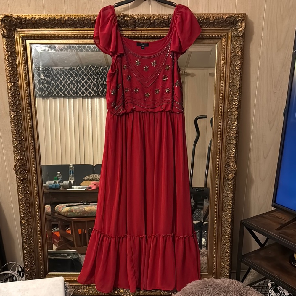 Elegant Red Maxi Dress- Joanna Hope